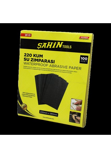 100 Adet 220 Kum Kağıt Su Zımparası (5324)