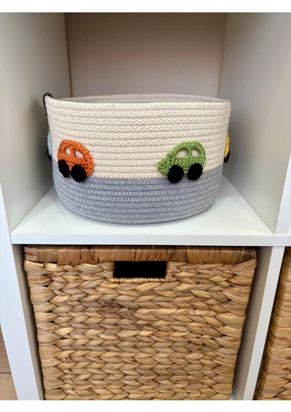 Çocuk Bebek Odası Hasır Araba Figürlü Oyuncak Sepeti Düzenleyici Hediyelik Dekoratif Sepet El Örgüsü fiyatları