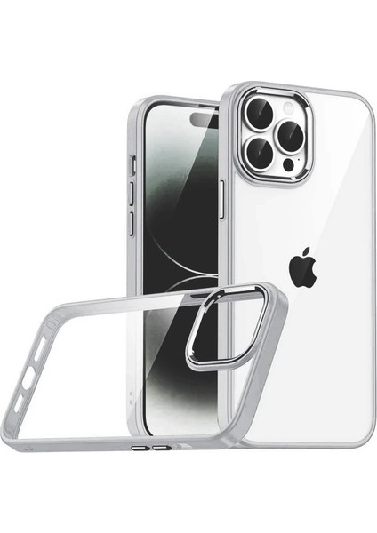 Nrzsnt Newface Apple Iphone 15 Pro Max Razer Lensli Silikon - Gümüş