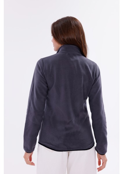 Kadın Slim Fit Tam Fermuarlı Polar Ceket