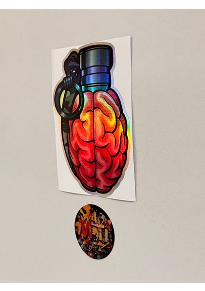 Beyin El Bombası Sticker Araba Motosiklet Kask Laptop Cam Etiket Sticker Baskı 7X10CM fiyatları