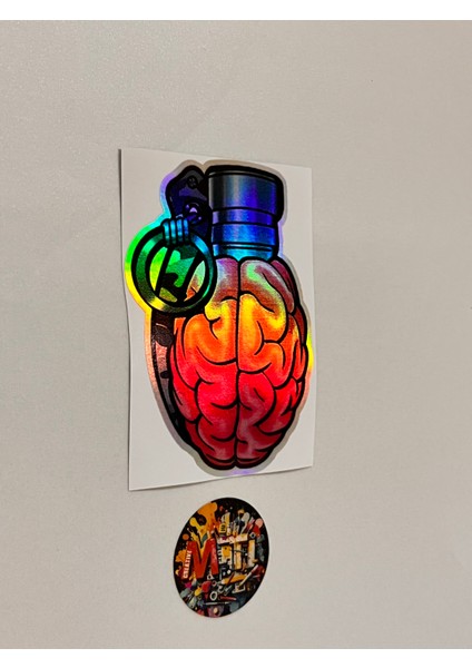 Beyin El Bombası Sticker Araba Motosiklet Kask Laptop Cam Etiket Sticker Baskı 7X10CM modelleri