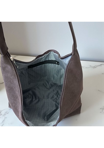 Kadın Marginata Süet Salaş Omuz Çantası modelleri