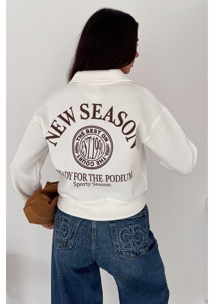 Kadın Baskılı Oversize Sweatshirt – Sporty Season 1992