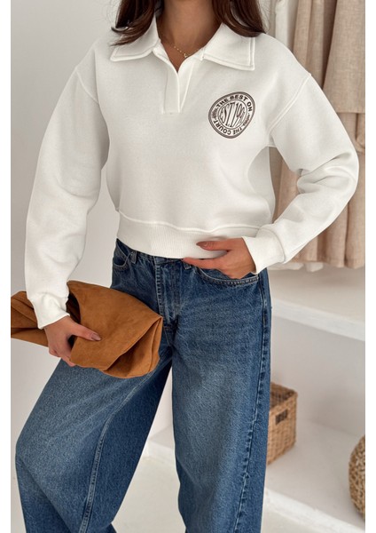 Kadın Baskılı Oversize Sweatshirt – Sporty Season 1992 fırsatları