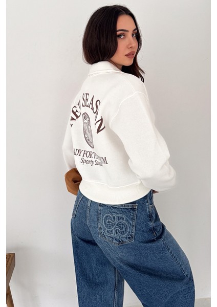 Kadın Baskılı Oversize Sweatshirt – Sporty Season 1992