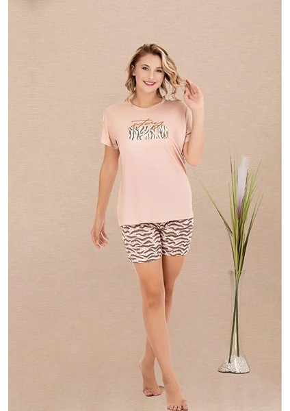 Lady Lingerie Kısa Kollu Şortlu Kadın Pijama Takımı