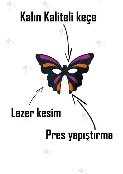 Kelebek Maske Kaliteli Keçe Hayvan Figürlü Maske fırsatları