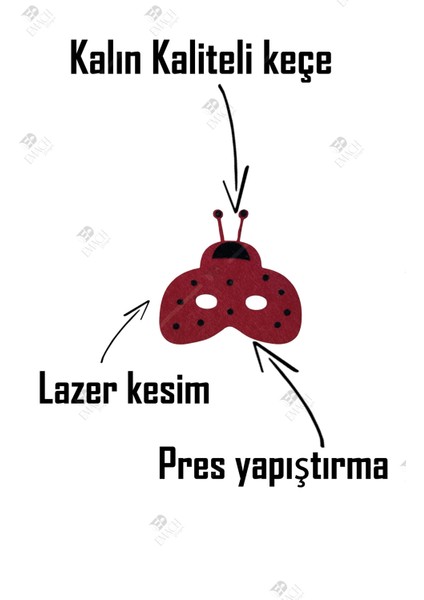 Uğur Böceği Maske Kaliteli Keçe Hayvan Figürlü Maske fırsatları