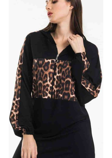 Leopar Desen Garnili Tunik