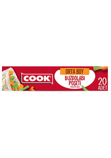 3 Adet Cook Buzdolabı Poşeti 24*38 cm 20 Adet Orta Boy