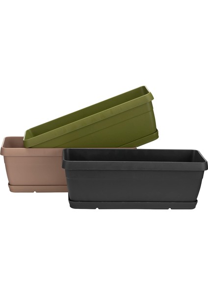 Poliwork Manolya Balkon Plastik Saksı 4,5 Lt 3 Adet