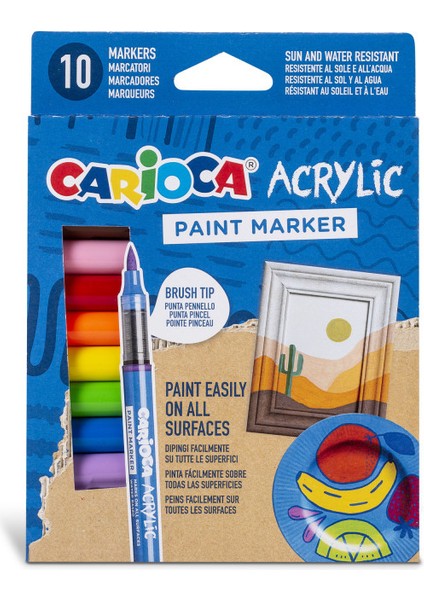 10'lu Akrilik Paint Marker Su Bazlı Fırça Uçlu