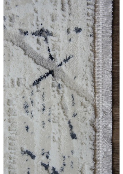 Lodi Modern Krem Mavi Çizgili Polyester Makine Halısı modelleri