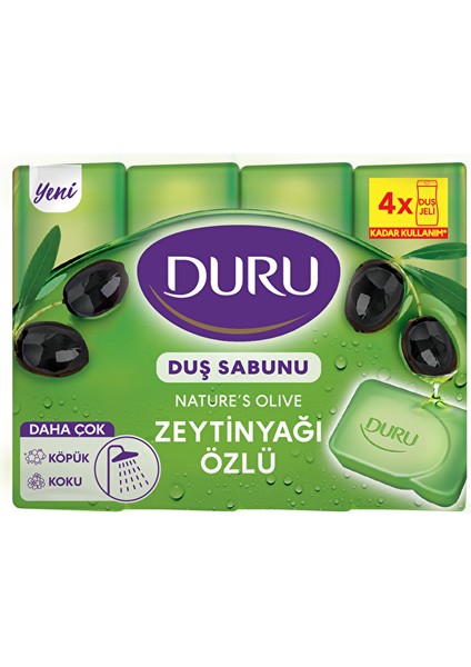 3 Adet Duru Natural Duş Sabunu Zeytinyağı Özlü 4X150 G