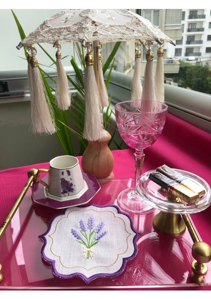 Lavanta Nakışlı Sunum ve Kokteyl Peçetesi modelleri