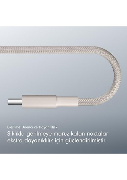 Usb-A'dan Usb-C'ye Örgülü Kablo, Hızlı Şarj, Dayanıklı ve Dolanmayan Tasarım, ve Aygıtlar Için Uyumlu Şarj Kablosu (1,5 M) - Granit Beji fiyatları