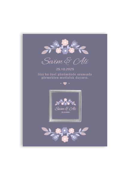 Düğün, Sünnet, Kına, Mevlüt, Nikah, Baby Shower, Söz, Nişan Hediye Hatıra Özelleştirilebilir Çikolata Kart Seti - 20 Adet