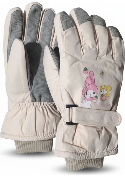 4-8 Yaş Kız Çocuk Şişme Kar Kayak Eldiveni