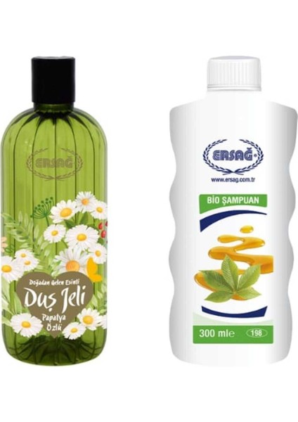 Papatya Özlü Duş Jeli 500 ml + Bio Şampuan 300 ml