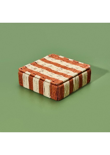 Deco Varese Dekoratif Kutu - Turuncu / Krem - 18X18X5 cm modelleri