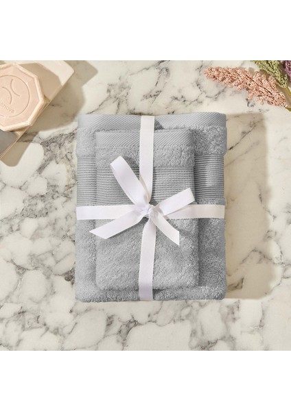 2'li Havlu Seti - Gri - 70X140 cm + 50X80 cm fiyatları