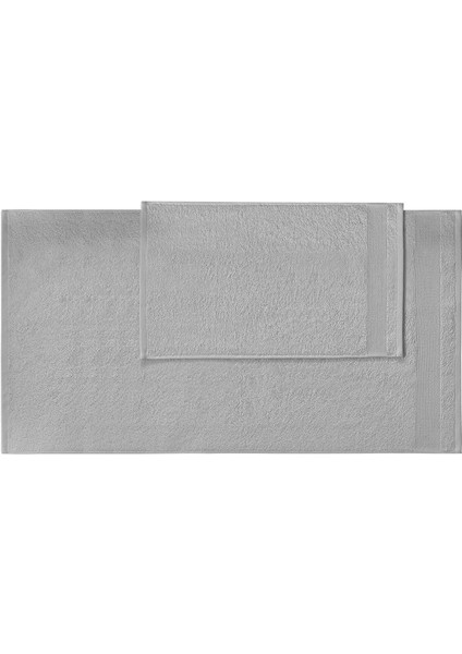 2'li Havlu Seti - Gri - 70X140 cm + 50X80 cm modelleri