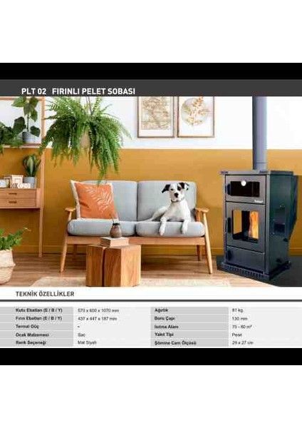 Fırınlı Pelet Sobası Plt modelleri