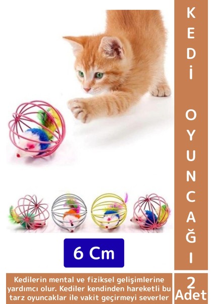 Evcil Hayvan Ilgi Çekici Eğlenceli Vakit Zihinsel Gelişim Kafesli Fareli Kedi Köpek Oyun Topu 2 Adet