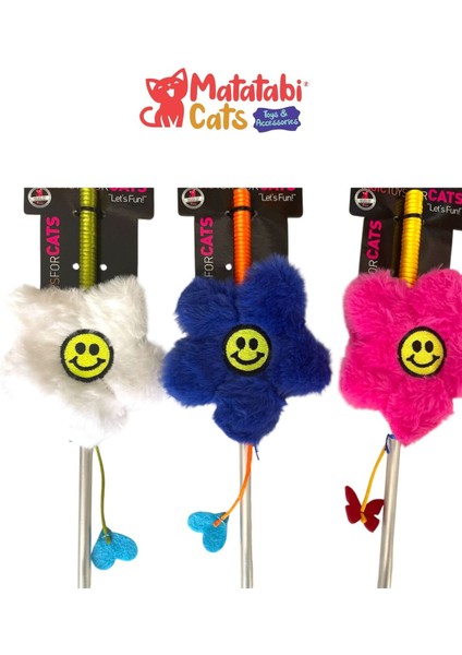 Çiçek Alüminyum Saplı Kedi Oltası(Matatabi,çıngırak ve Özel Hışırtı Içerir.özel Kumaş) fırsatları