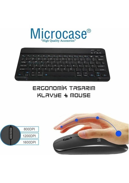 Huawei Matepad Air 2025 Için Bluetooth Klavye (Tr Sticker) + Bluetooth Mouse + Tablet Standı - AL2765