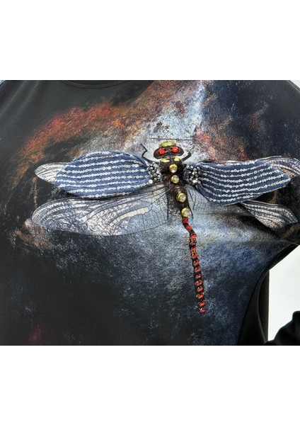 Büyük Beden Motifli Payet Detay Geniş Kalıp Kışlık Kadın Bluz fırsatları