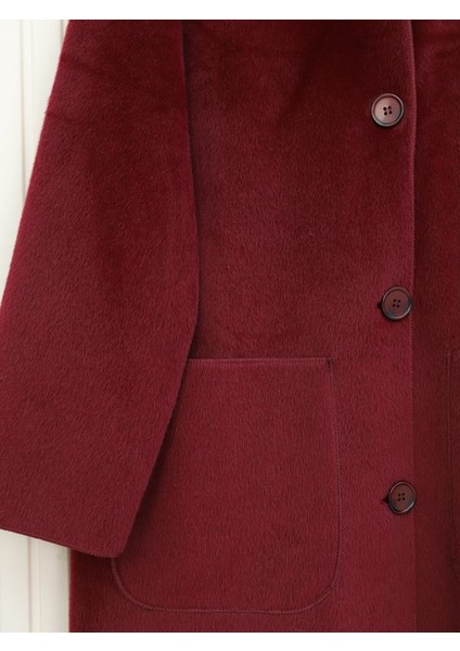 Alpaco Boydan Düğmeli Cepli Kaban -Bordo -Collectıon modelleri