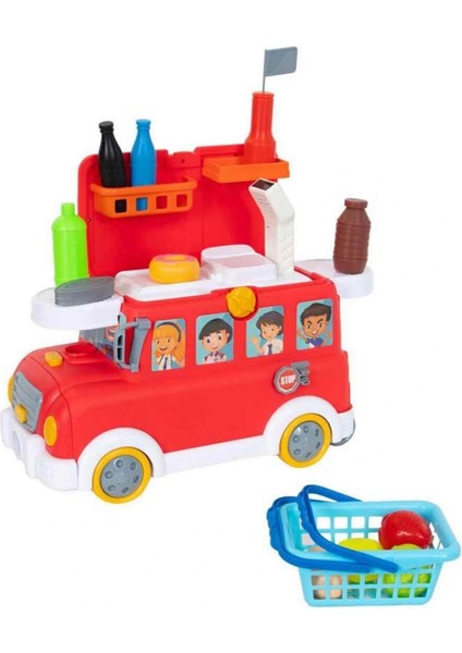 2in1 Sesli ve Işıklı Süpermarket Otobüsü Oyun Seti 28 Parça modelleri