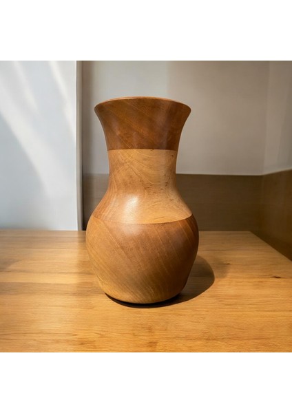 🌰 El Yapımı Ceviz Ağacından Ahşap Vazo