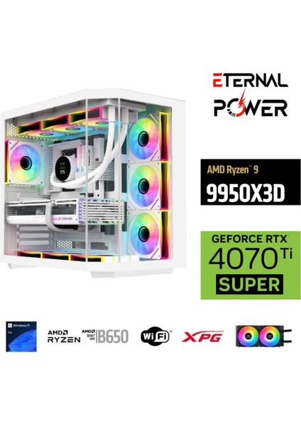 Ryzen 9 9950X3D 64GB Ddr5 1tb M.2 Rtx 4070Tİ Super B650 Wıfı 750W 240M