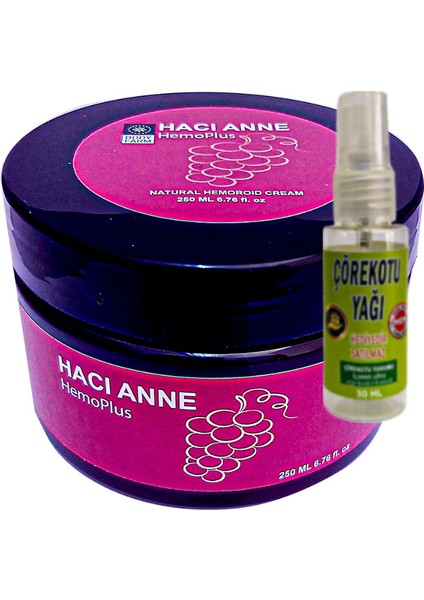 Hacı Anne 200 ml Hemroid Kremi + Çörek Otu Yağı Teskin Yağı 30 ml