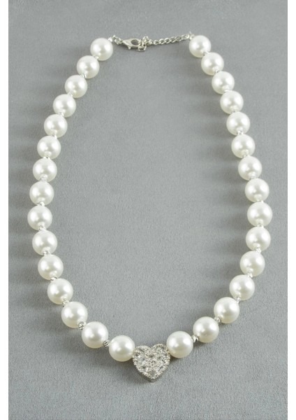 Zirkon Taşlı Inci Kolye