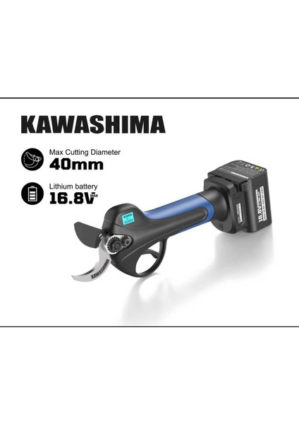 Profesyonel 16.8V 4AH Çift Akülü 40MM Şarjlı Budama Makası