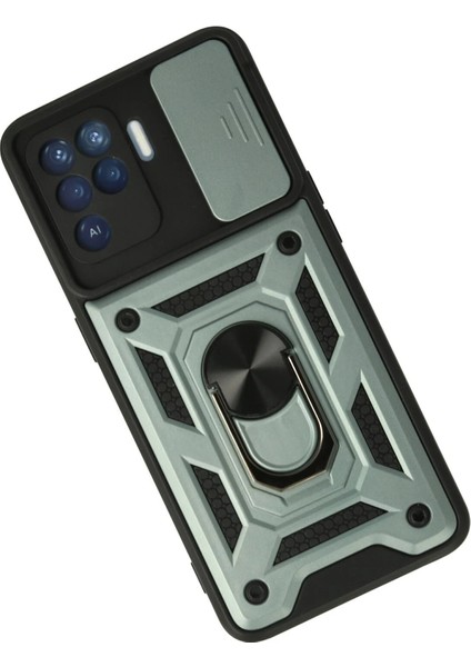 Rdbydn Newface Reno 5 Lite Kılıf Pars Lens Yüzüklü Silikon - Yeşil fiyatları