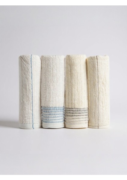 Modern 4’lü Havlu Seti – %100 Pamuk, Yumuşak, Emici ve Şık Tasarımlı 50×90 cm modelleri