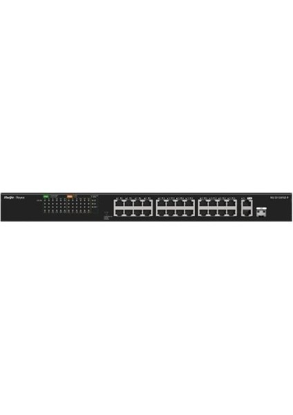 Ruıjıe Reyee RG-ES126FGS-LP 24 Port 10/100 24 Port Poe 2 Port Uplınk + 1 Sfp 180 Watt Yonetılemez Rack Mount Swıtch