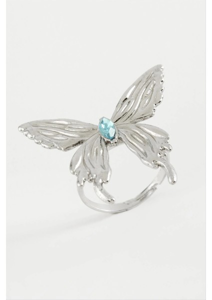 Kelebek Kristal Taşlı Metal Yüzük fiyatları