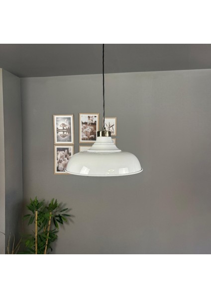 Nota Beyaz Tekli Avize Küçük Plafonyer Başlık Salon Mutfak Koridor Hol Otel Avizesi Lamba Aydınlatma