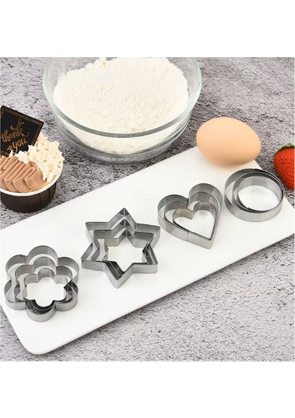 Büro Ev Ofis Mutfağı Için 12ADET Paslanmaz Çelik Kurabiye Kalıbı Seti fiyatları