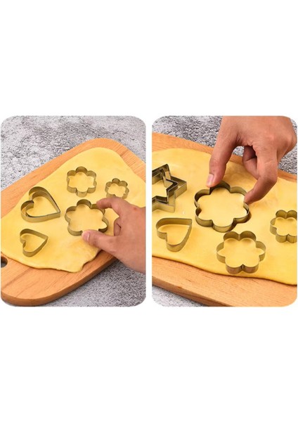 Büro Ev Ofis Mutfağı Için 12ADET Paslanmaz Çelik Kurabiye Kalıbı Seti modelleri