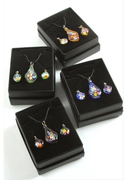 Cam Sanatı Murano Kutulu Set Kolye