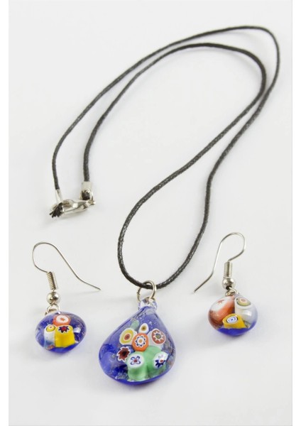 Cam Sanatı Murano Kutulu Set Kolye modelleri