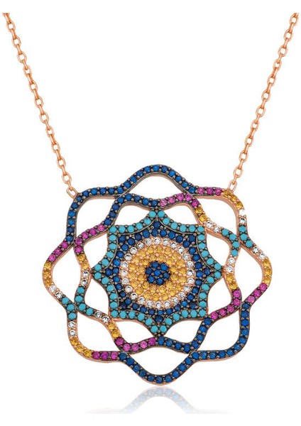 925 Ayar Gümüş Yaşam Güneşi Nazar Kolye PT2610815 (800800)