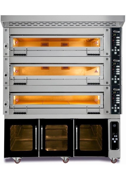 Çok Amaçlı, Taş Tabanlı 2 Katlı Mayalandırmalı Fırın Elektrikli 166 x 115 x 185 (CM)